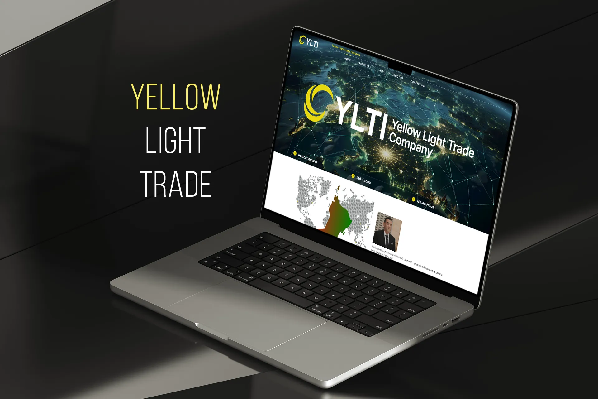 طراحی وب‌سایت صنعتی Yellow Light Trade